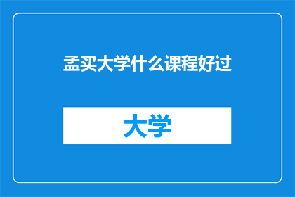 孟买大学什么课程好过