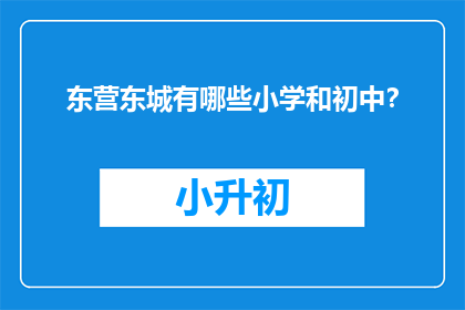 东营东城有哪些小学和初中？