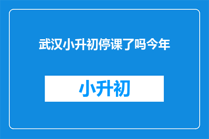 武汉小升初停课了吗今年