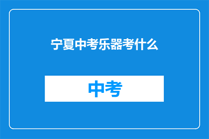 宁夏中考乐器考什么