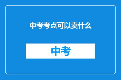 中考考点可以卖什么