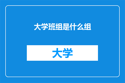 大学班组是什么组