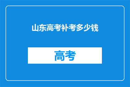 山东高考补考多少钱