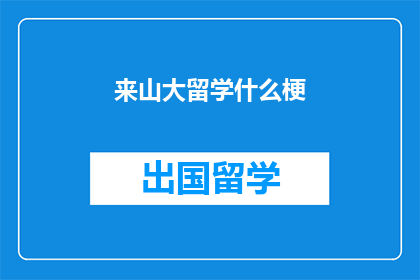 来山大留学什么梗