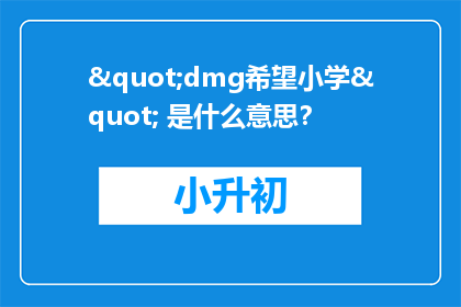 "dmg希望小学" 是什么意思？