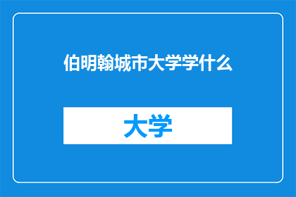 伯明翰城市大学学什么