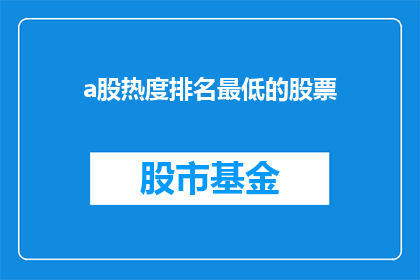 a股热度排名最低的股票