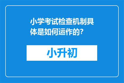 小学考试检查机制具体是如何运作的？