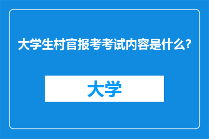 大学生村官报考考试内容是什么？