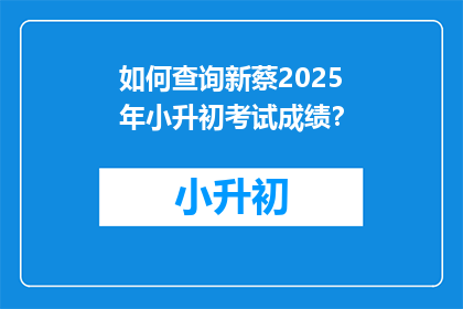 如何查询新蔡2025年小升初考试成绩？