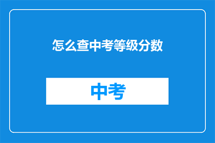 怎么查中考等级分数