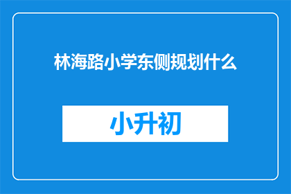 林海路小学东侧规划什么