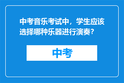 中考音乐考试中，学生应该选择哪种乐器进行演奏？