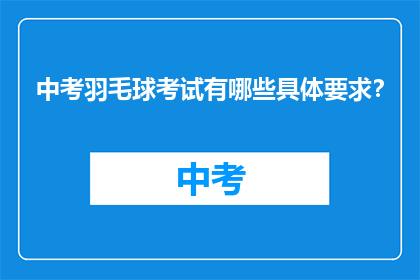 中考羽毛球考试有哪些具体要求？