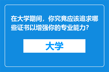 在大学期间，你究竟应该追求哪些证书以增强你的专业能力？