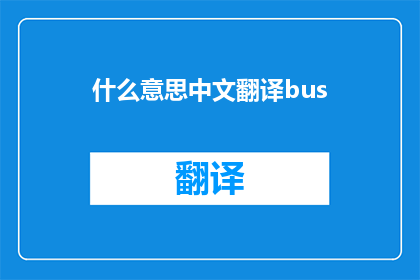 什么意思中文翻译bus