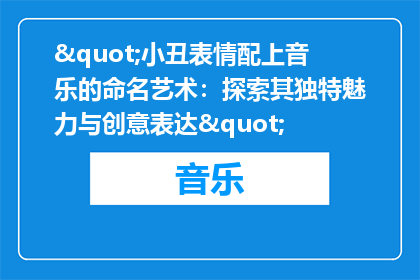 "小丑表情配上音乐的命名艺术：探索其独特魅力与创意表达"