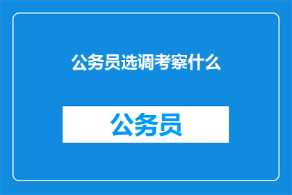 公务员选调考察什么