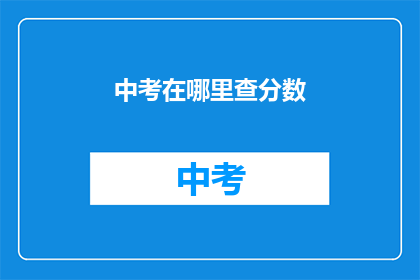 中考在哪里查分数