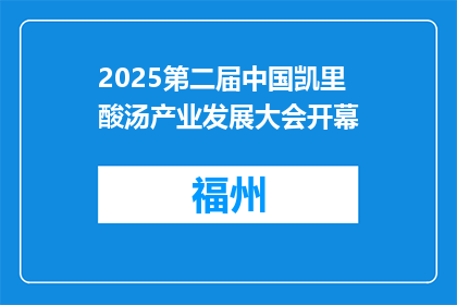 2025第二届中国凯里酸汤产业发展大会开幕