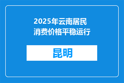 2025年云南居民消费价格平稳运行