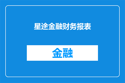 星途金融财务报表(星途金融的财务健康状况如何？能否提供详细的财务报表分析？)