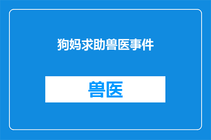 狗妈求助兽医事件(狗妈寻求帮助，兽医事件引发疑问：我们该如何确保宠物的健康与安全？)